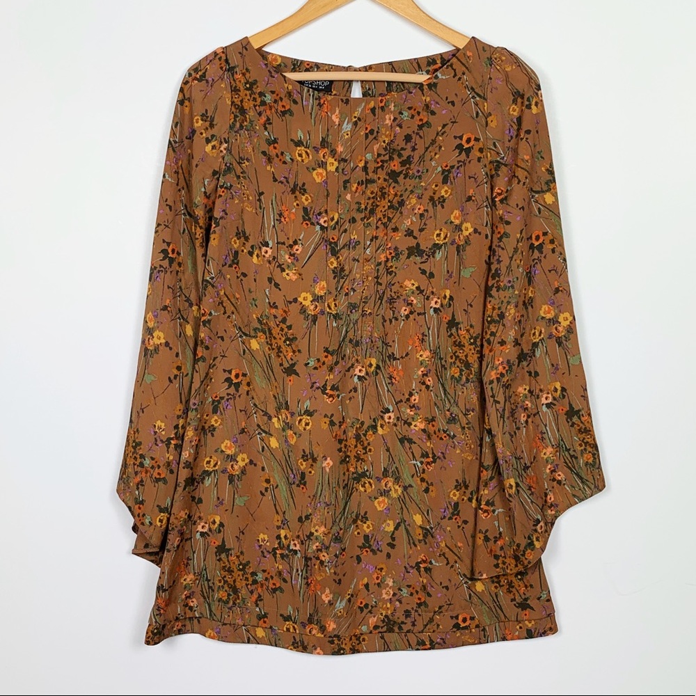 TOPSHOP autumnal floral mod dress size 8 UK / 4 US